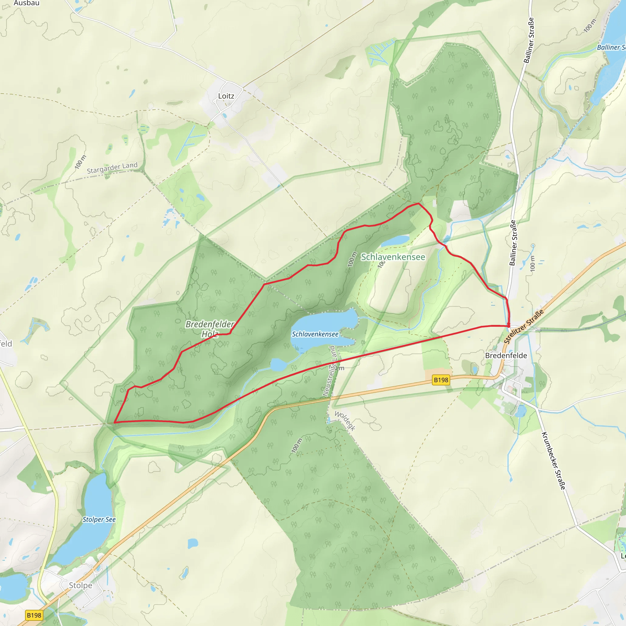 Bredenfelder Holz via Eisenbahnradweg mobile static map