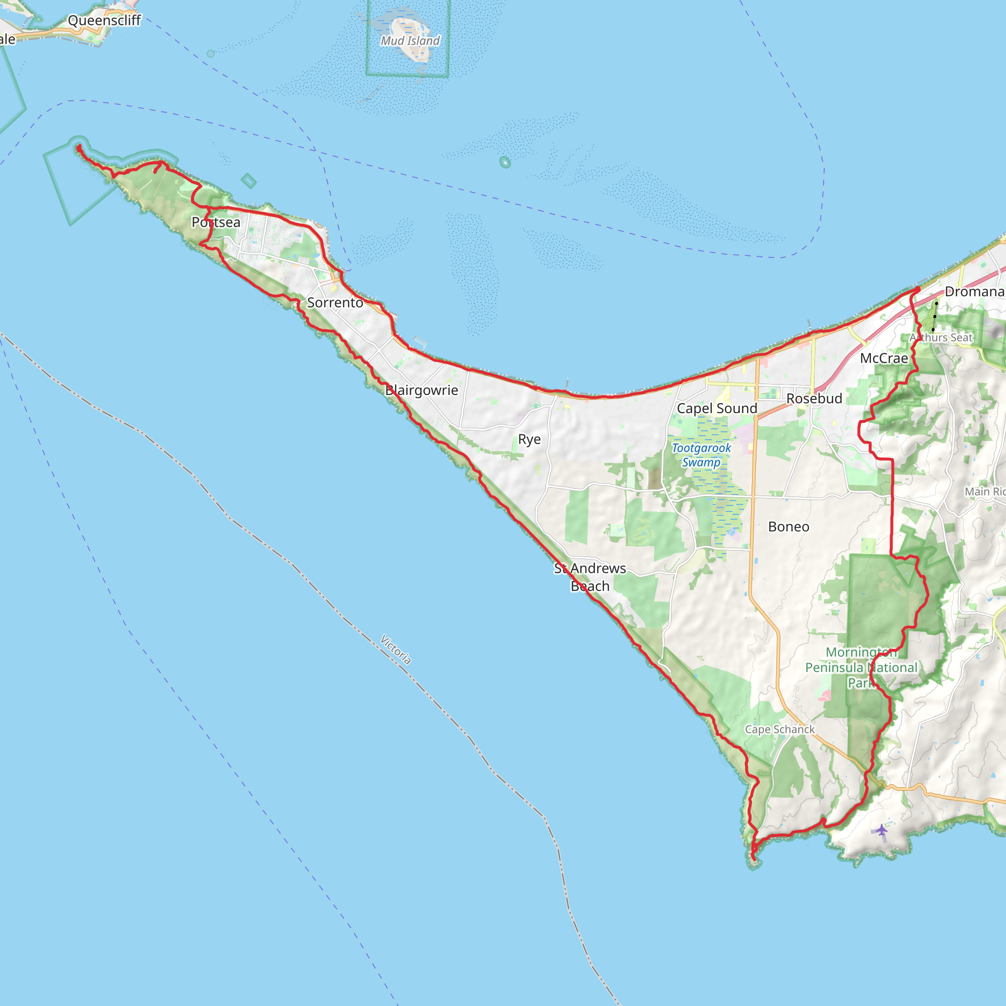 Mornington Peninsula Walk mobile static map