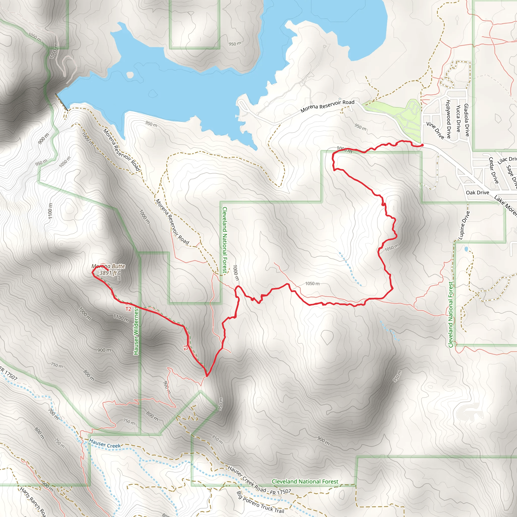 Morena Butte via PCT mobile static map