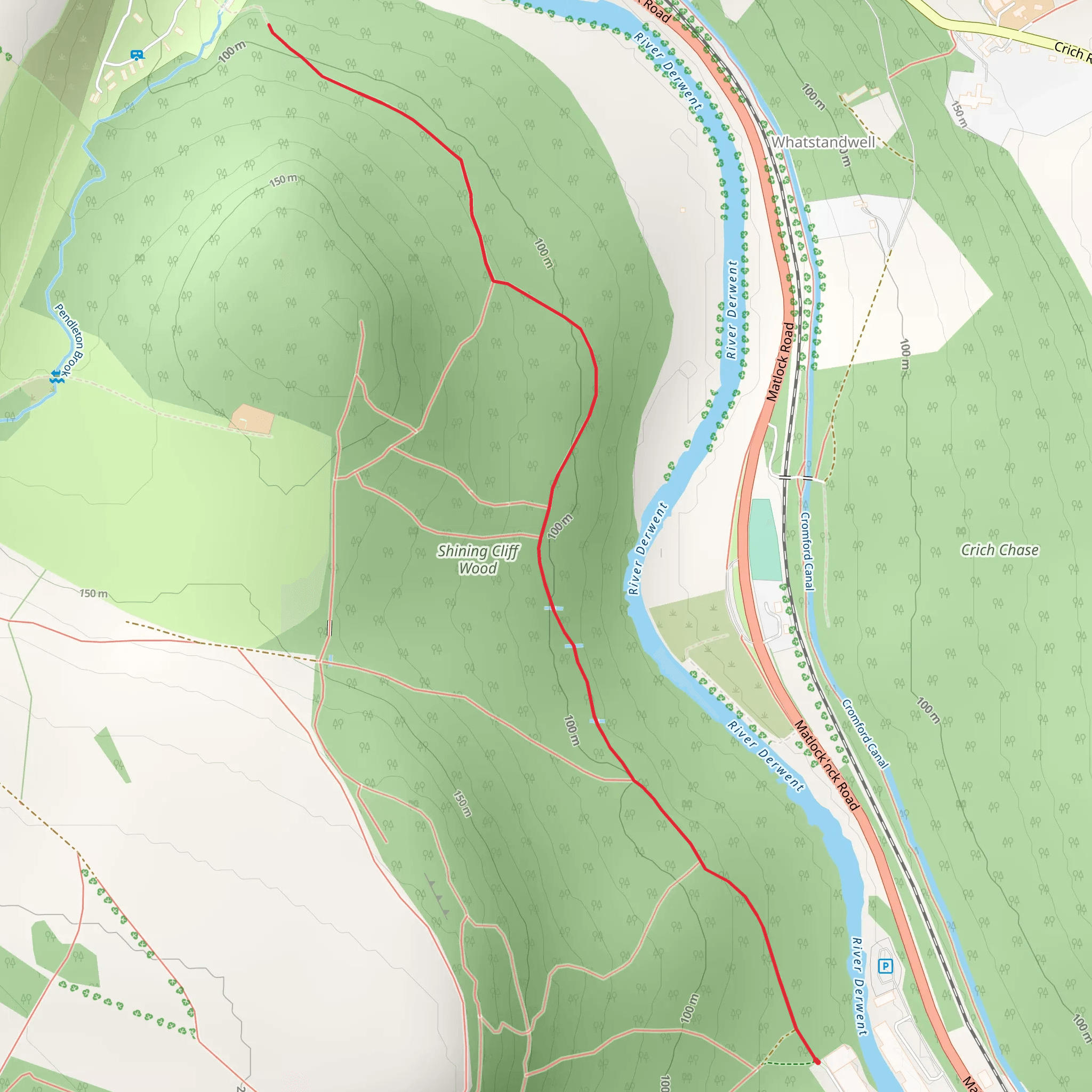 Shining Cliff Woods Walk mobile static map