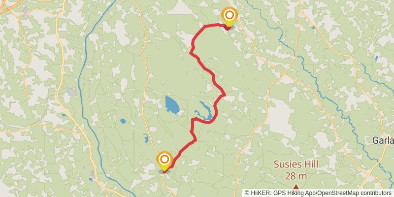 Mountains-to-Sea Trail stage 68 Map