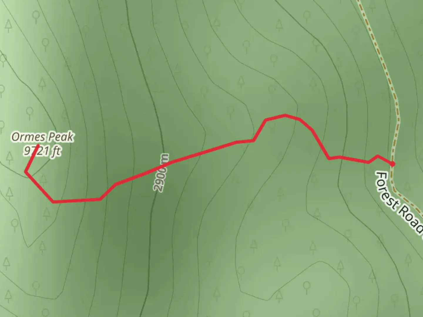 An image depicting the trail Ormes Peak and its surrounding area.