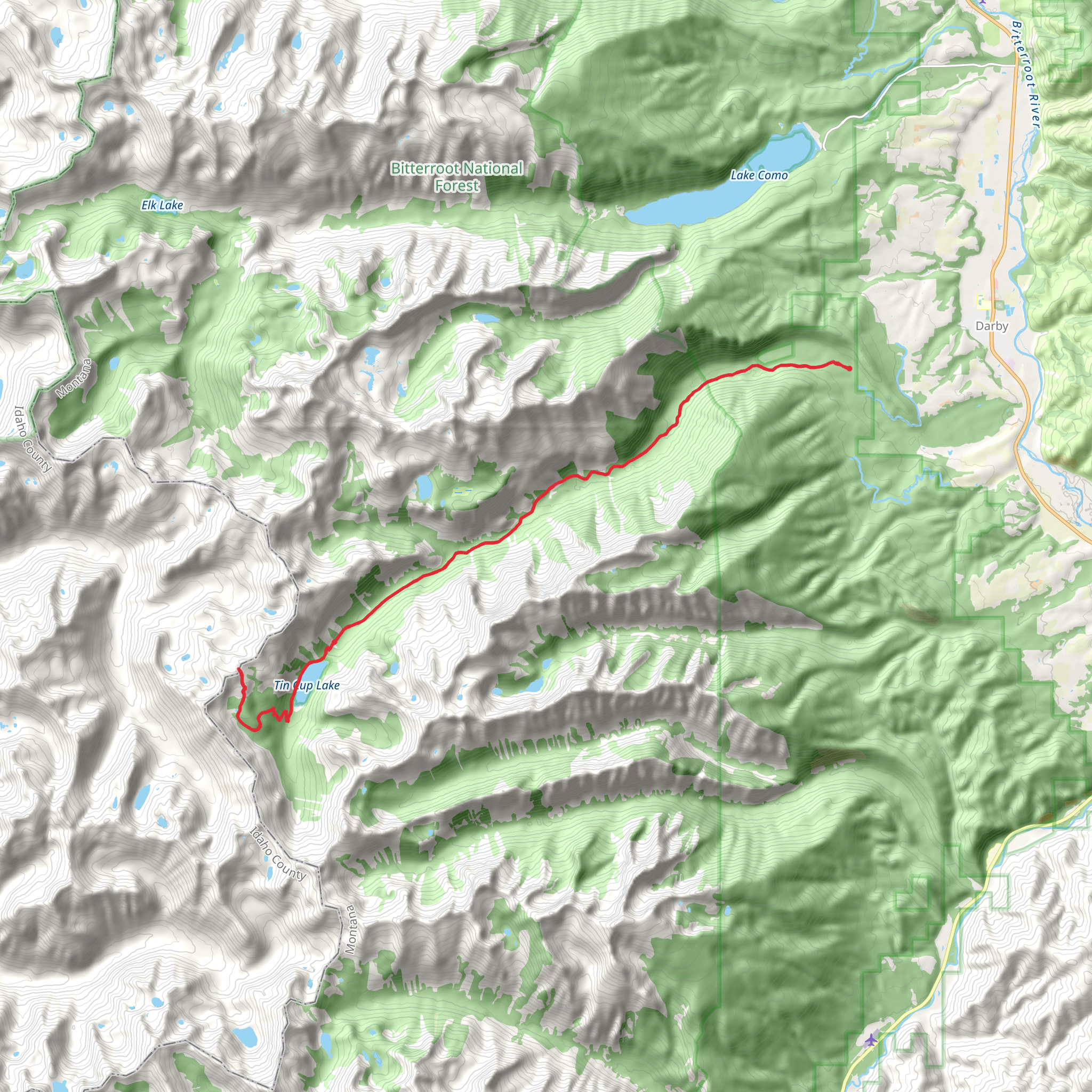 Tin Cup Creek Trail mobile static map