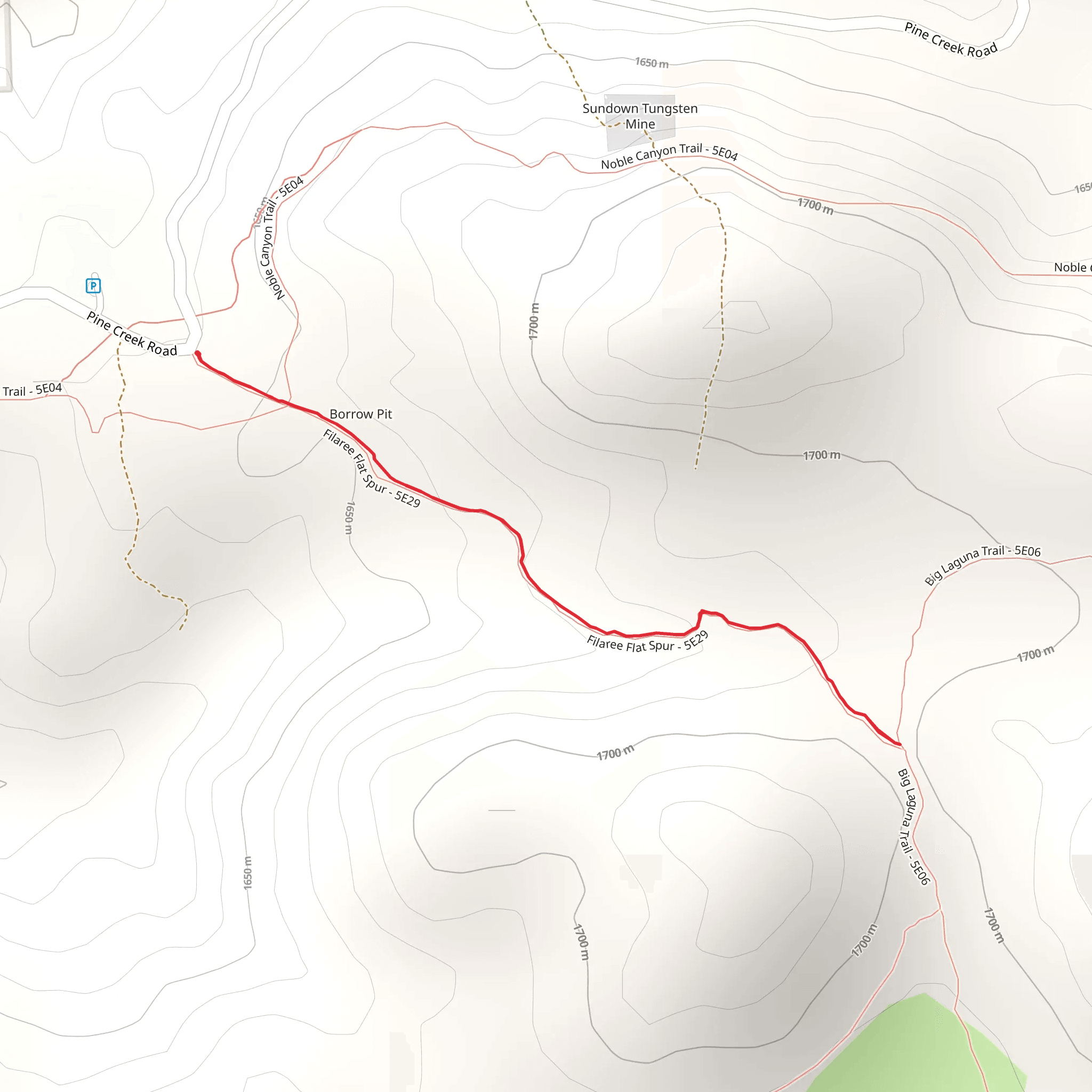 Filaree Flat Spur Trail mobile static map