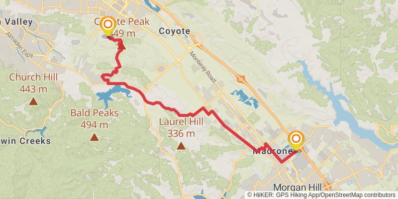 Bay Area Ridge Trail stage 39 Map