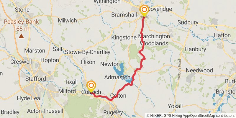 Middleton in Teesdale to Dover Walk stage 18 Map