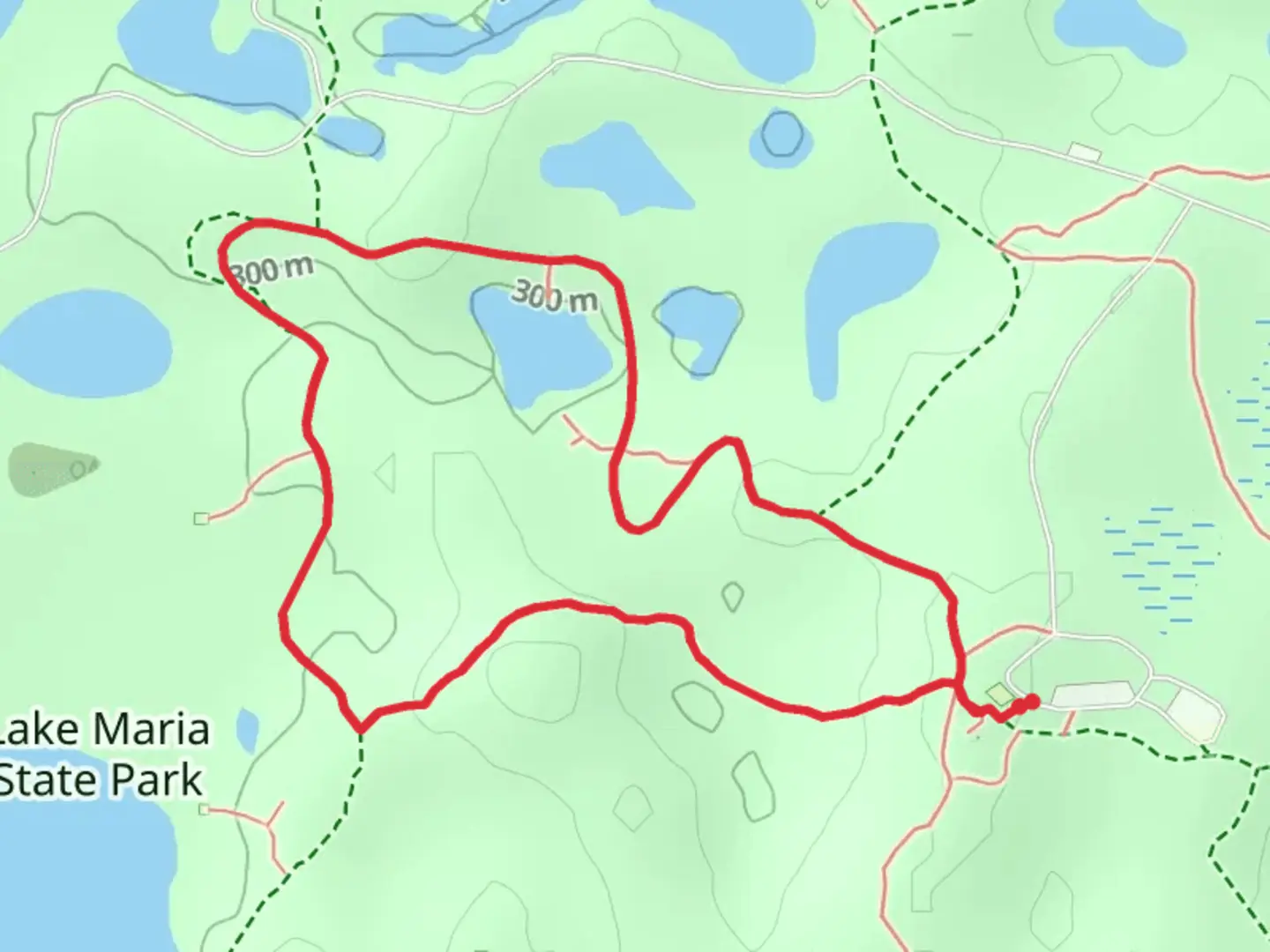 An image depicting the trail Big Wood and Kettle Kame Loop Trail and its surrounding area.