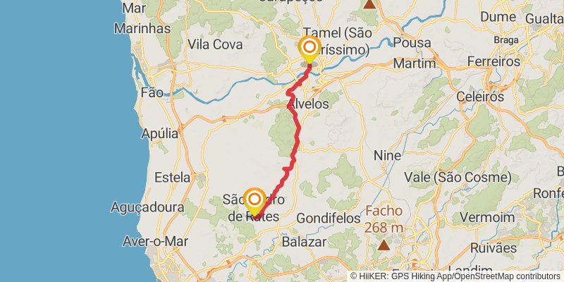 Camino Portugues stage 21 Map