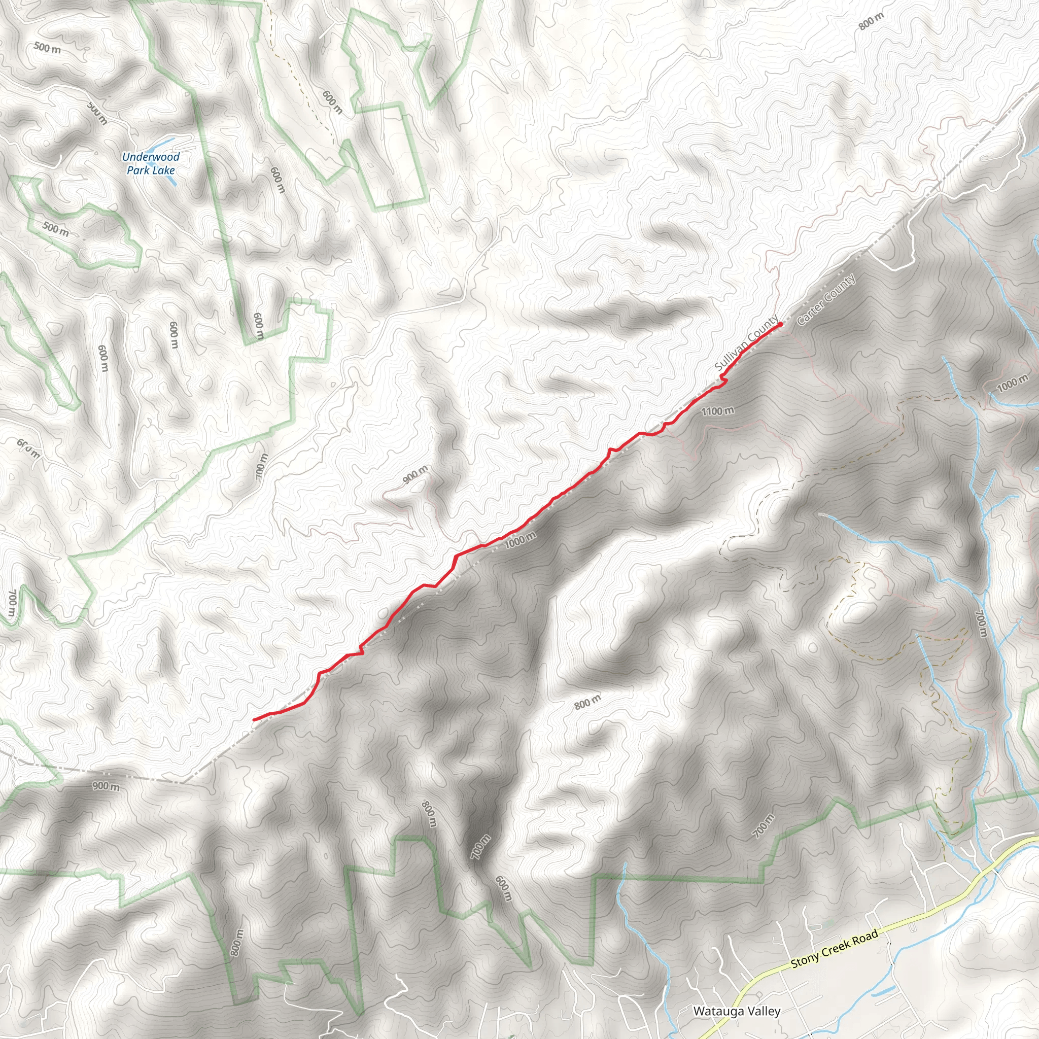 Holston Mountain West Trail and Lock Ridge mobile static map
