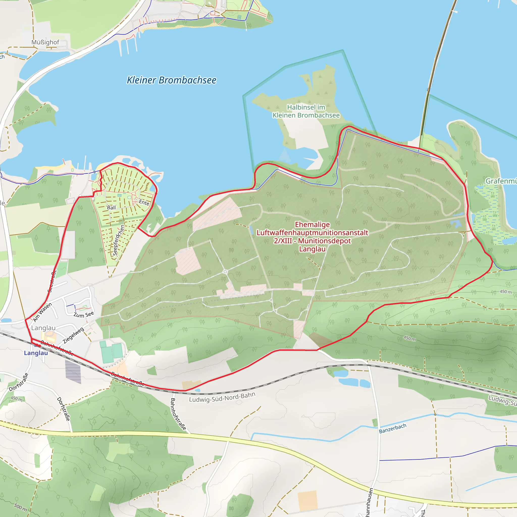 Fraenkisches Seenland Loop along Kleiner Brombachsee mobile static map