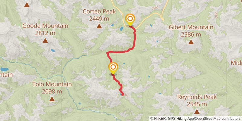 Rainbow Lake and South Fork Trail via Bridge Creek Trail stage 3 Map