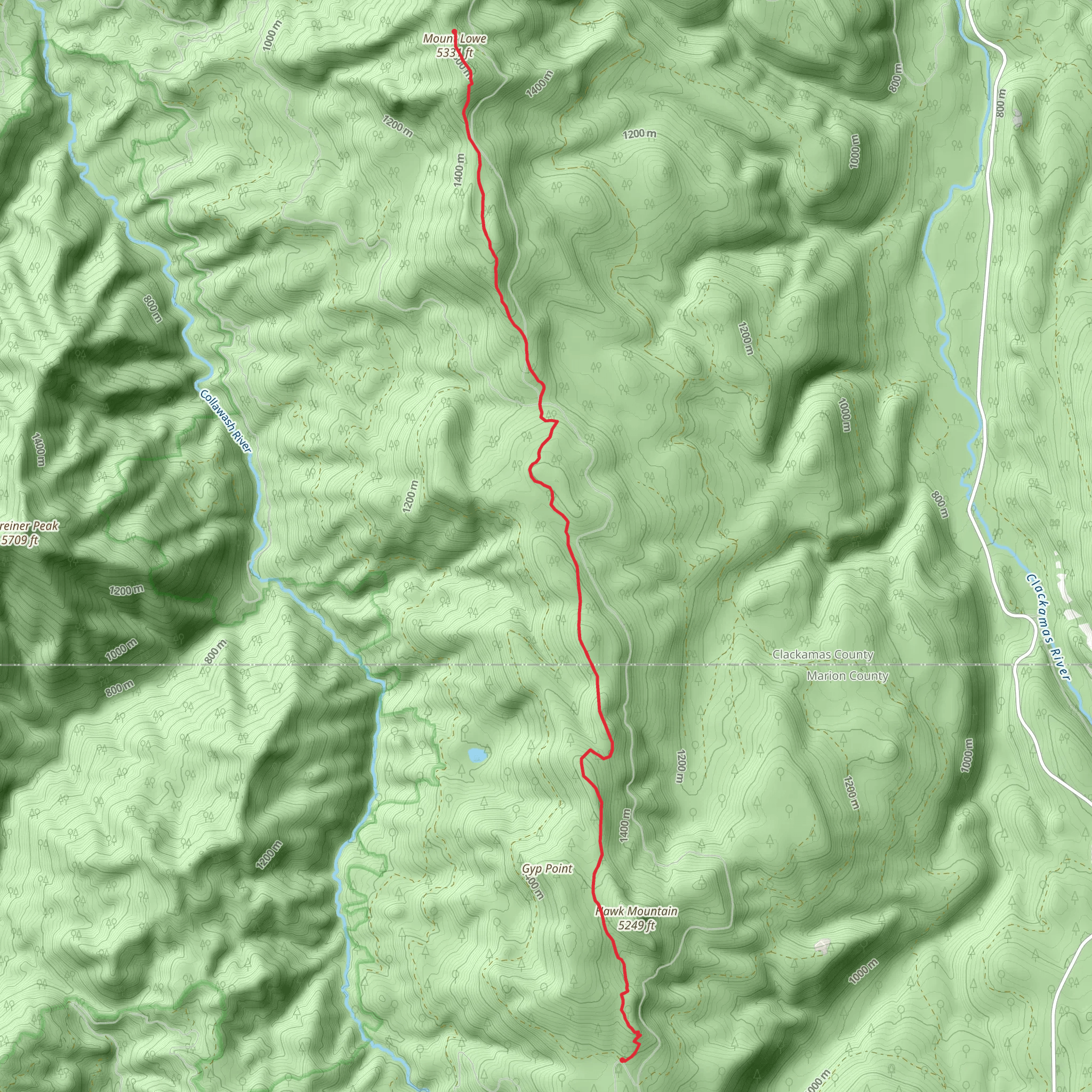 Rhododendron Ridge Trail mobile static map