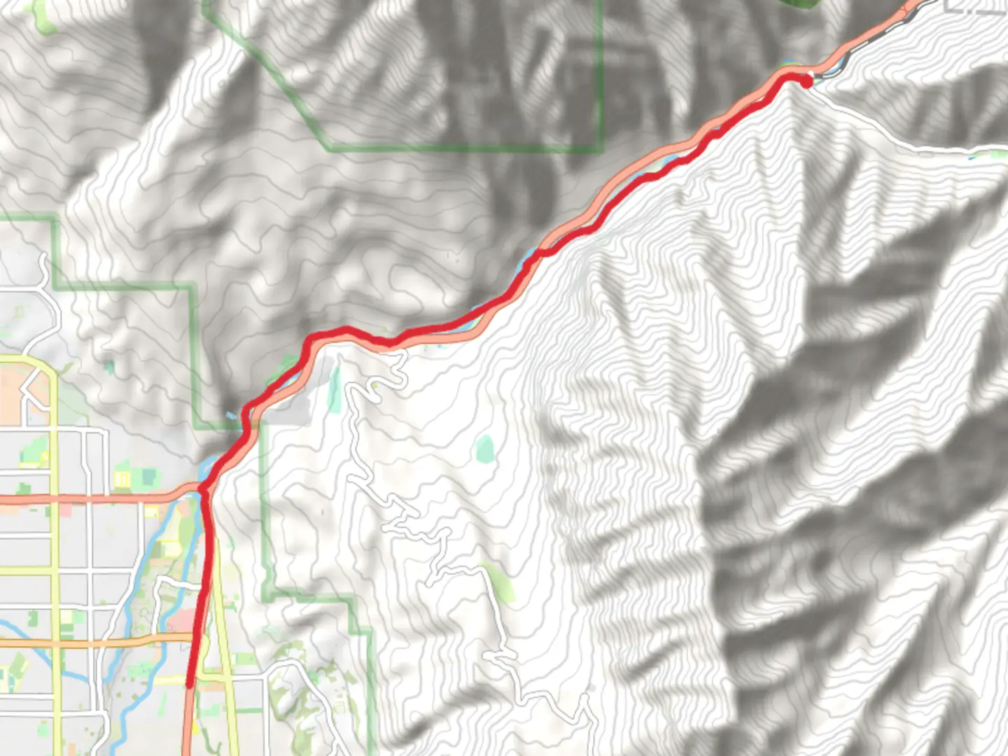 An image depicting the trail Provo River Parkway Out and Back and its surrounding area.