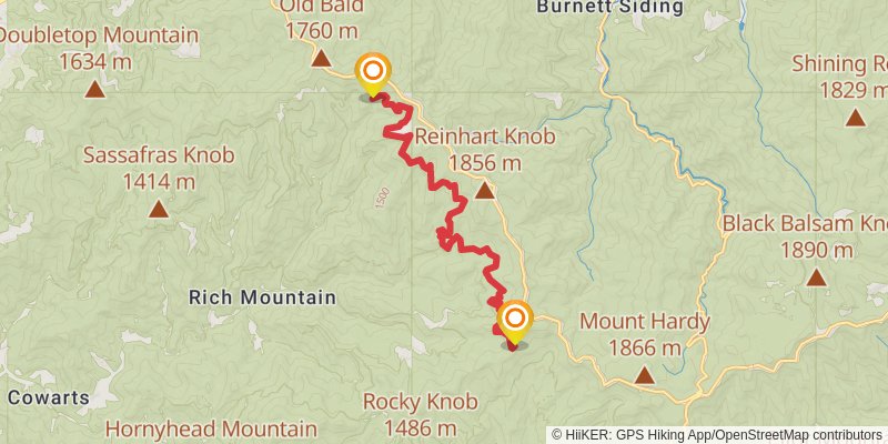 Mountains-to-Sea Trail stage 8 Map