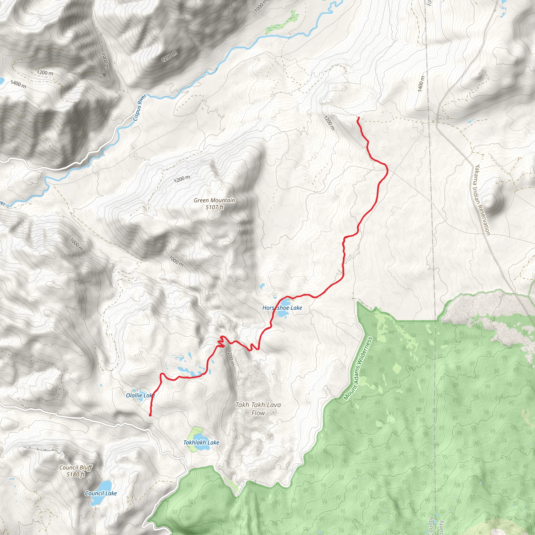 High Lakes Trail mobile static map