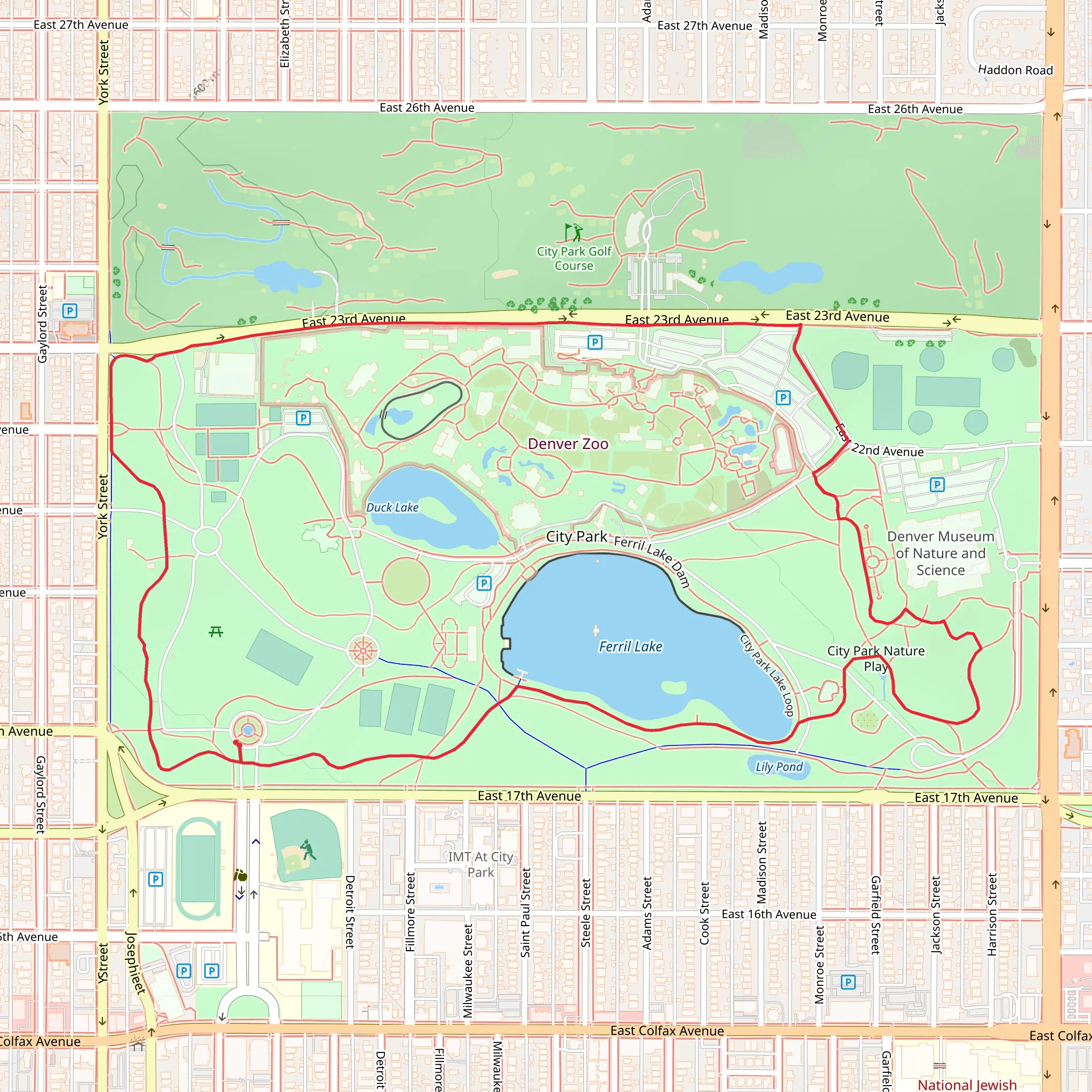 City Park Loop Trail mobile static map