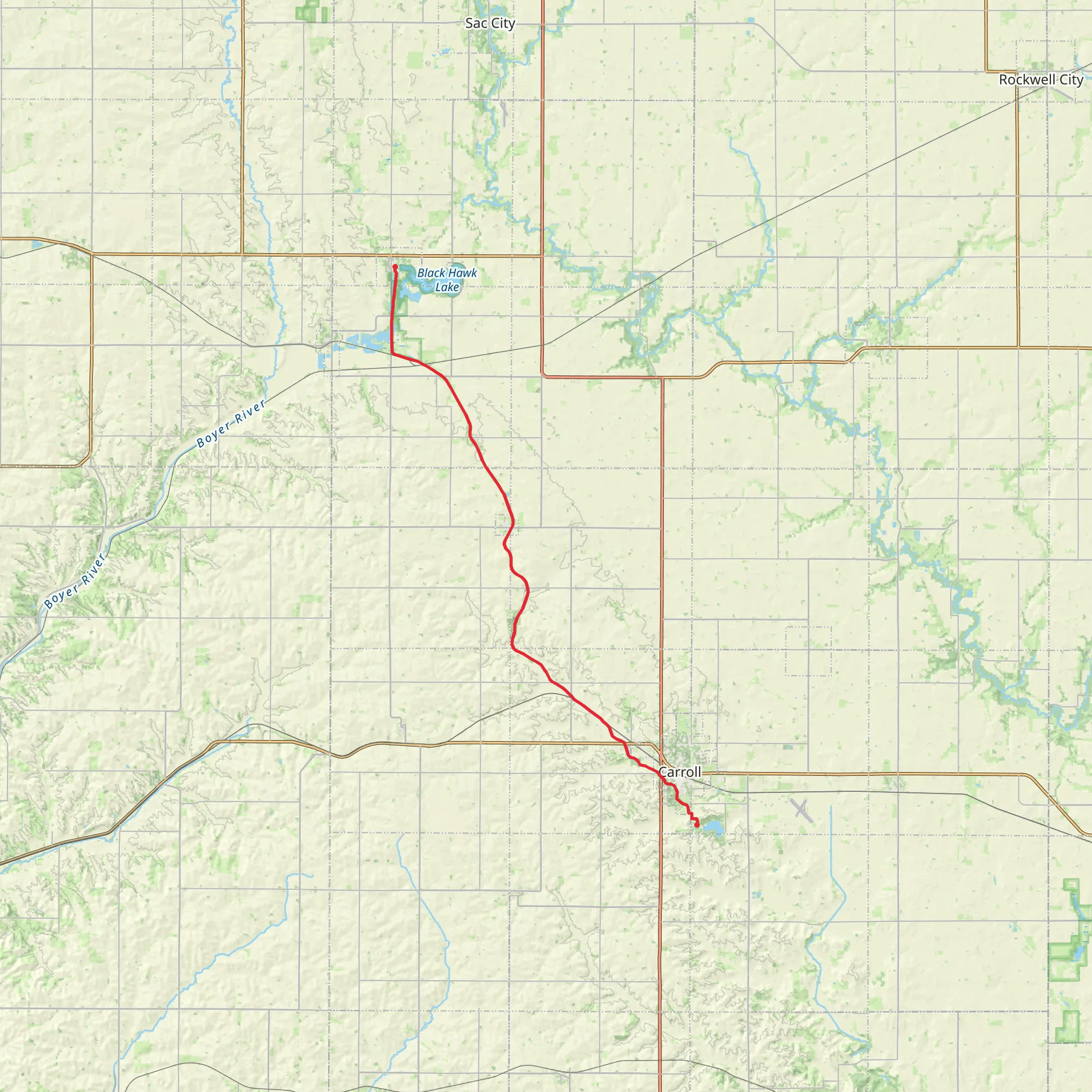 Lake View to Swan Lake mobile static map