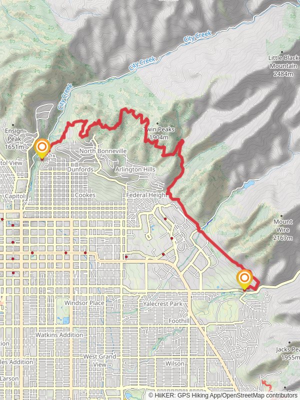 Bonneville Shoreline Trail - Mount Wire Section to East City Creek Section