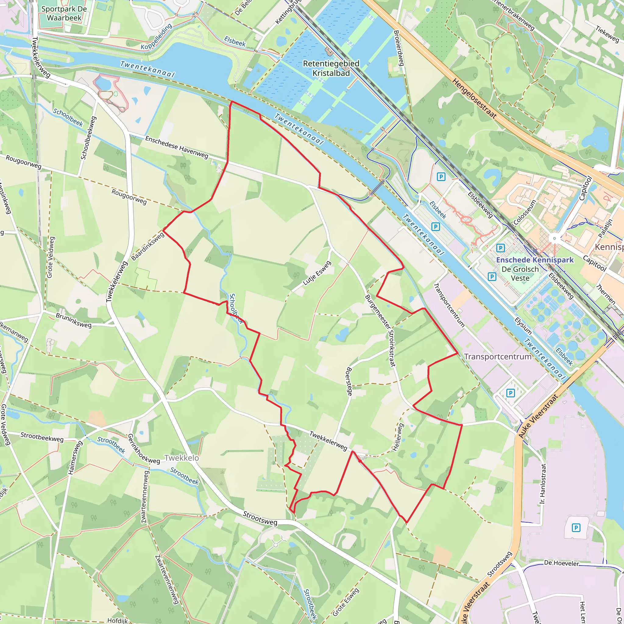 Zoutwinning and Nijhuis via Rondje Hengelo and Twekkelo Rode Route mobile static map