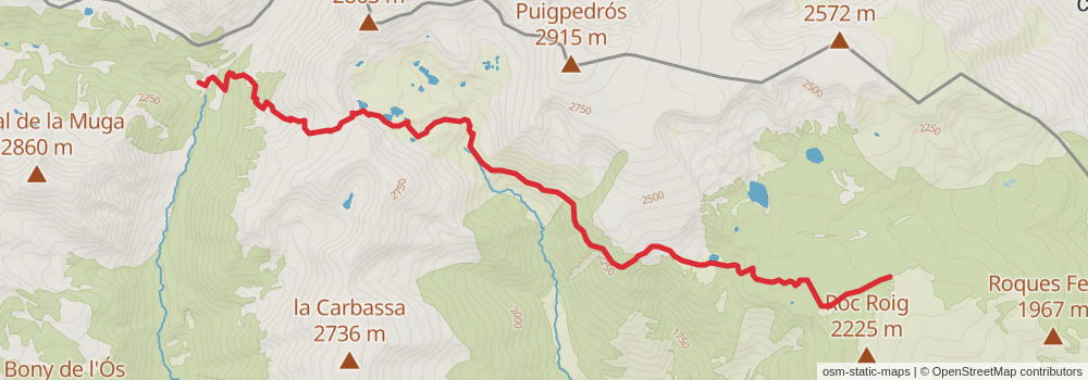 GR 11 Senda Pirenaica Cataluña stage 13 Map