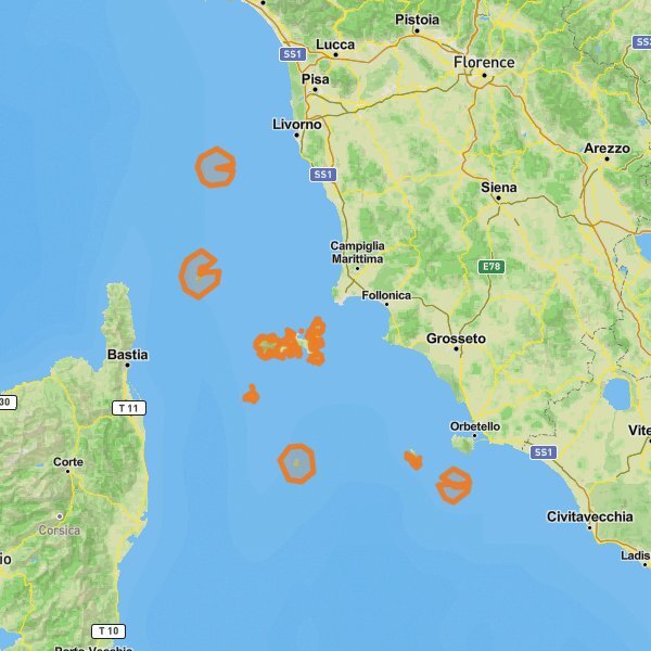 Arcipelago Toscano National Park mobile static map