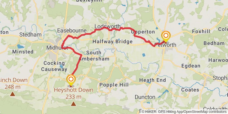 Castles of Sussex Walk stage 14 Map