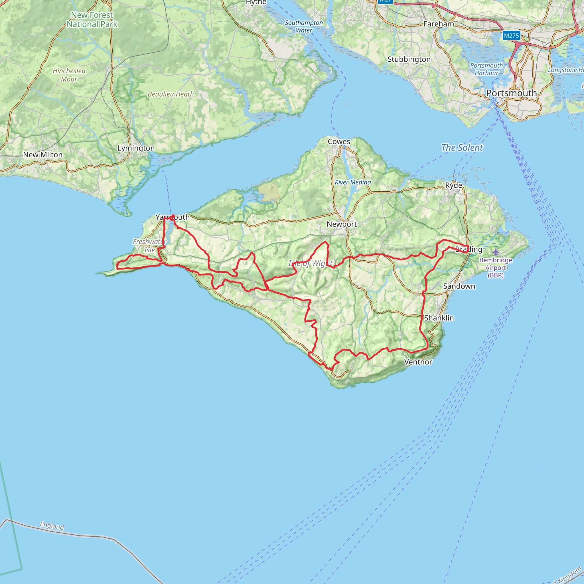 Vectis Trail mobile static map