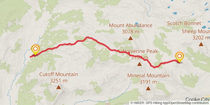 Lost Wolverine Trail stage 2 Map