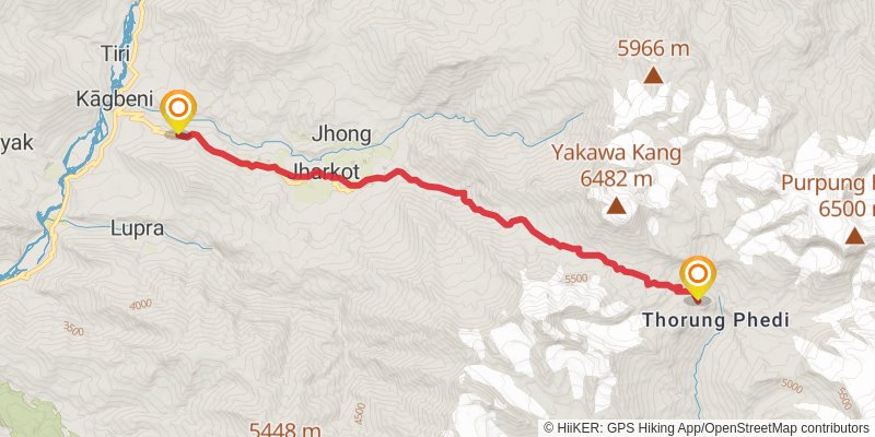 Annapurna Circuit Trek stage 9 Map