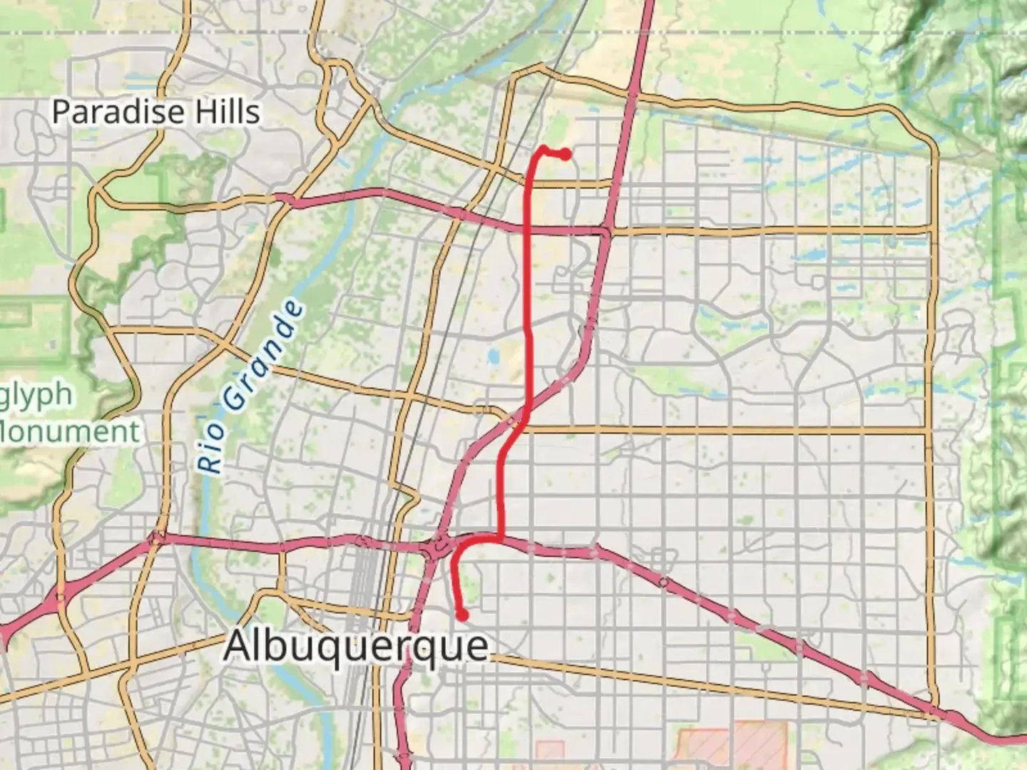 An image depicting the trail Northern Diversion Trail - Jefferson Street and its surrounding area.