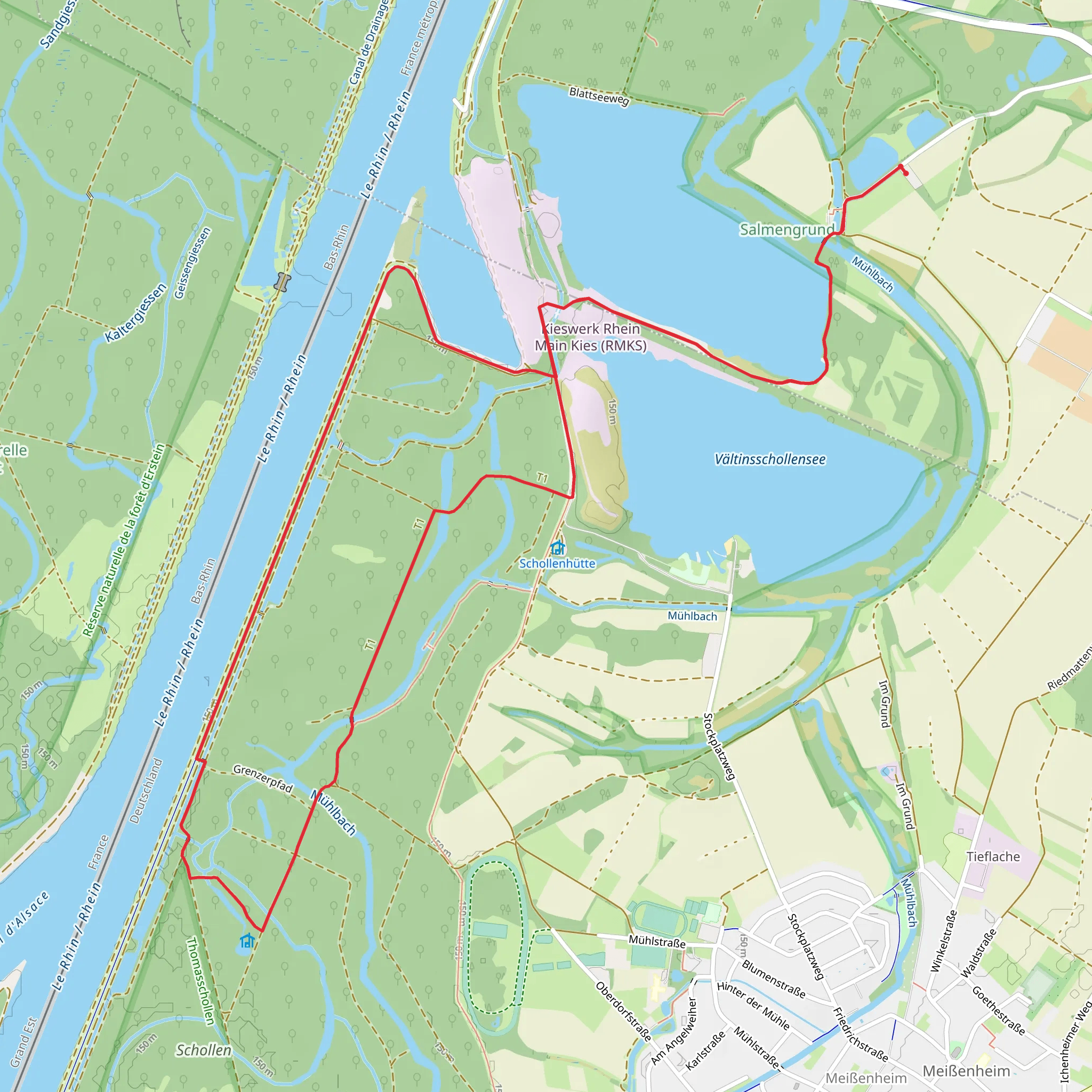 Vältinsschollensee and Le Rhin Loop mobile static map