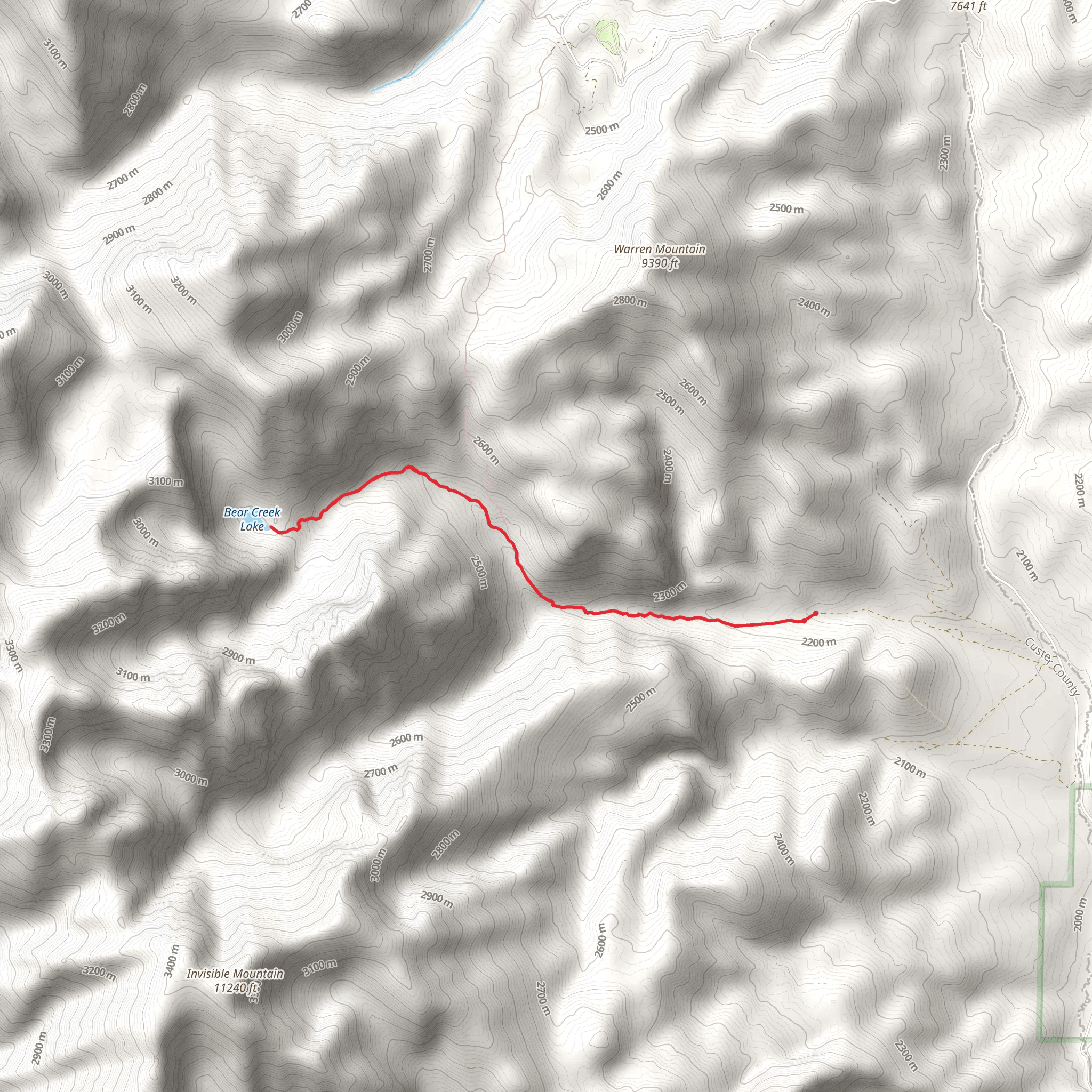 Bear Creek Lake Trail mobile static map