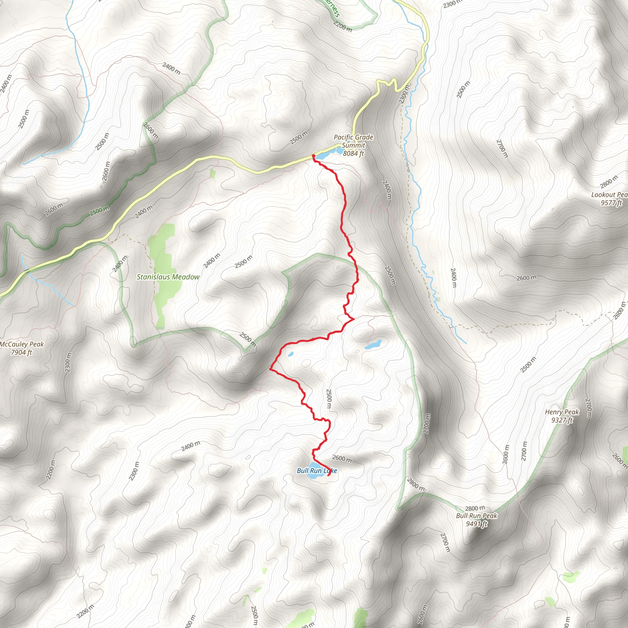 Bull Run Lake via Heiser Lake Trail mobile static map