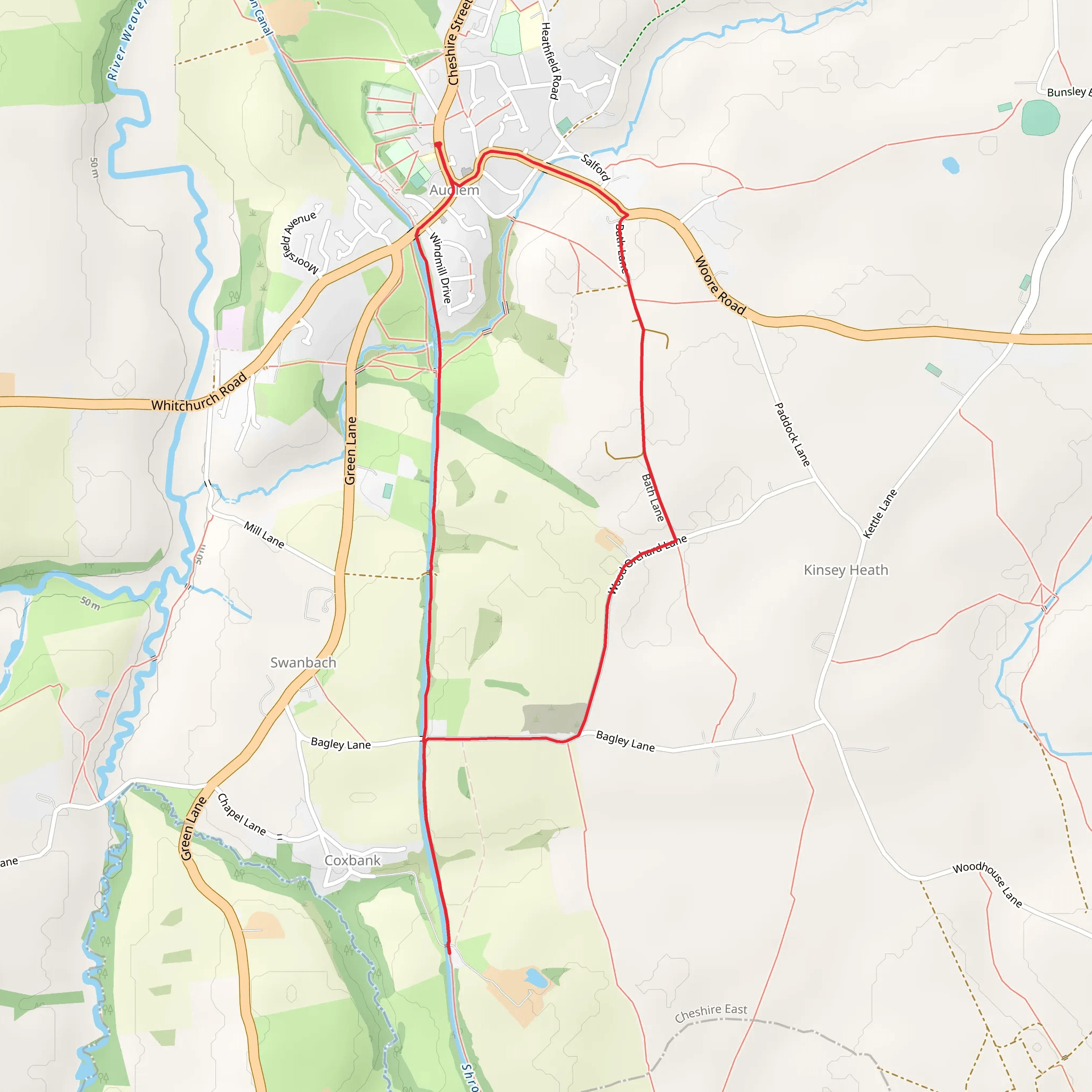 Audlem Country Park mobile static map
