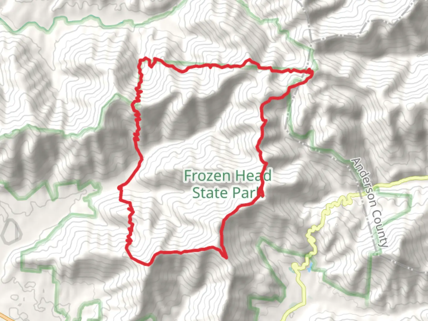 An image depicting the trail Bird Mountain, Little Fork Mountain and Chimney Top Loop Trail and its surrounding area.