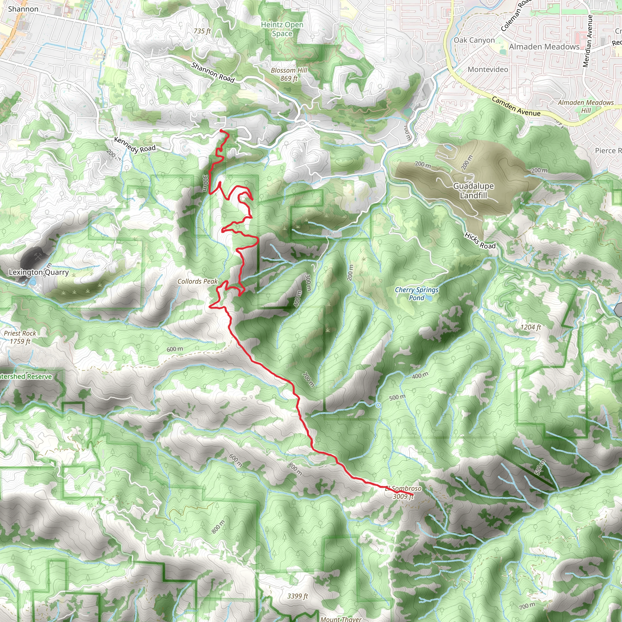 Mt El Sombroso via Kennedy Trail mobile static map