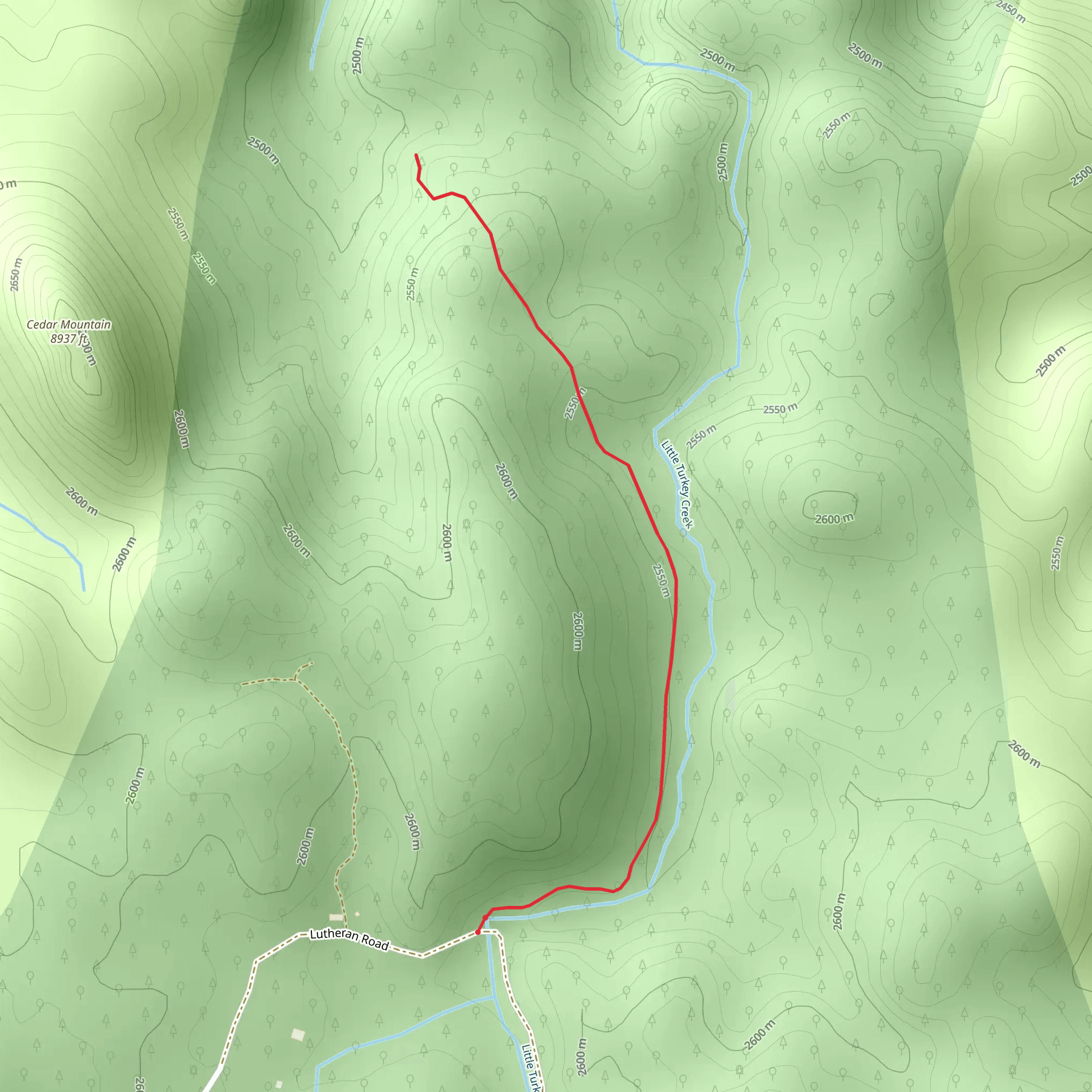 Stone Cabin Trail mobile static map