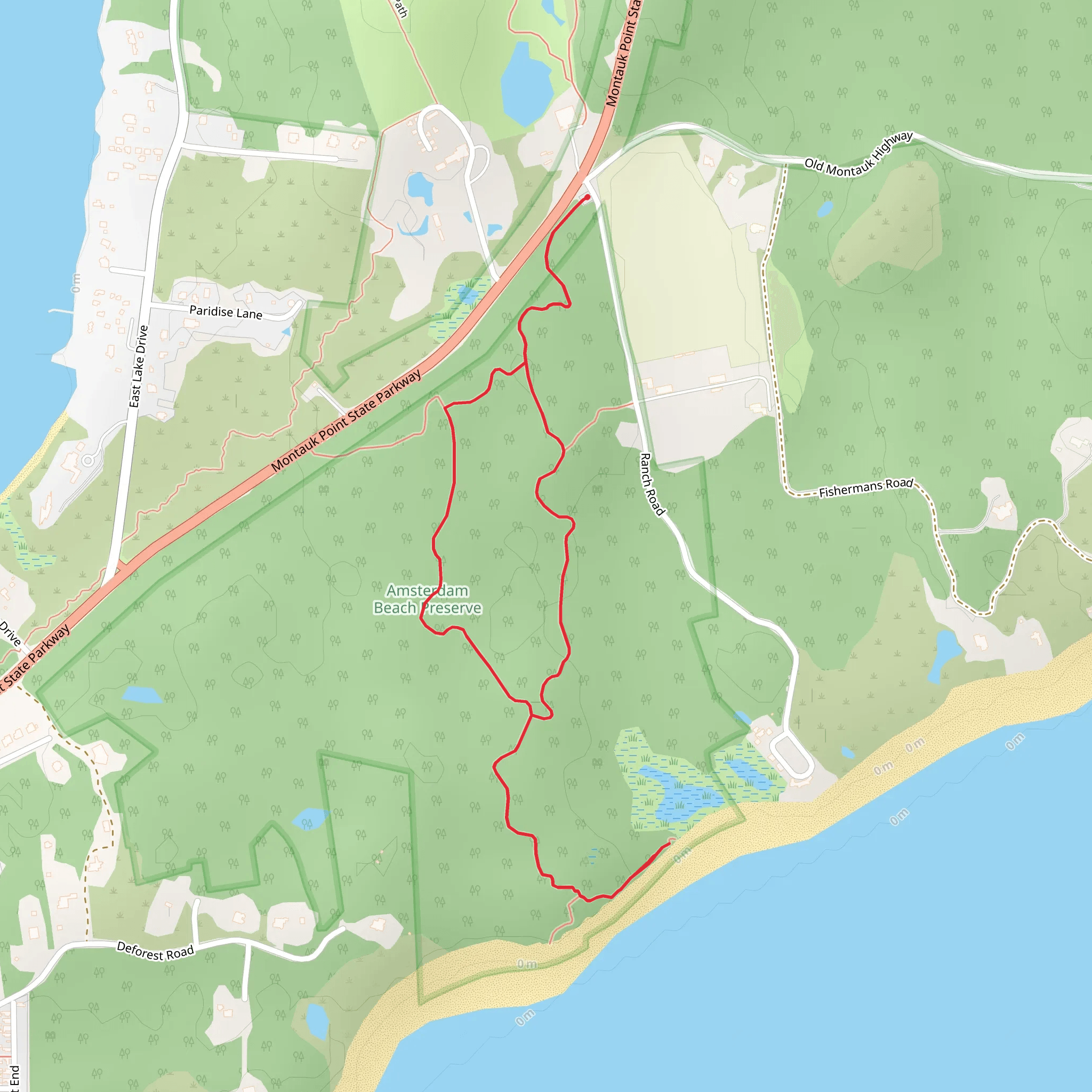 Montauk Point State Parkway Southern Loop mobile static map
