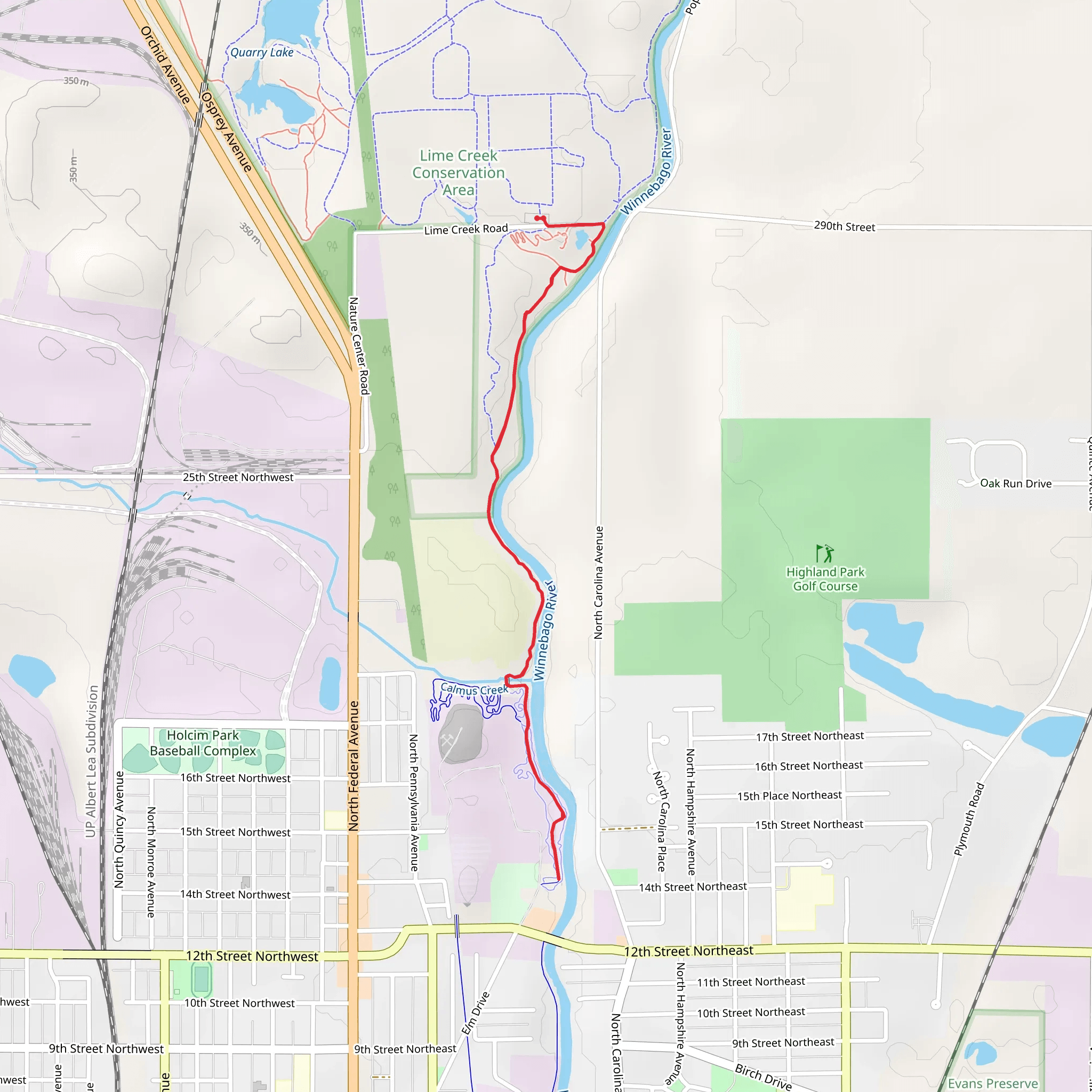 River Bluffs - Winnebago River Trail mobile static map