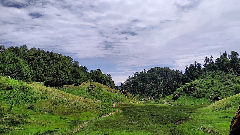 An image depicting the trail Khaptad National Park and its surrounding area.