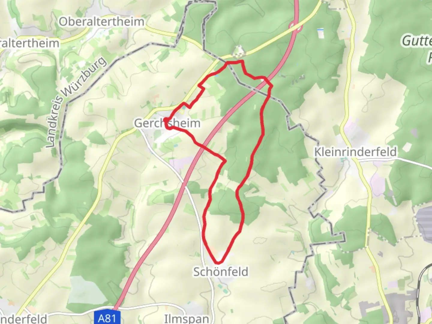 An image depicting the trail Grünbach and Kister Blutsee Runde and its surrounding area.