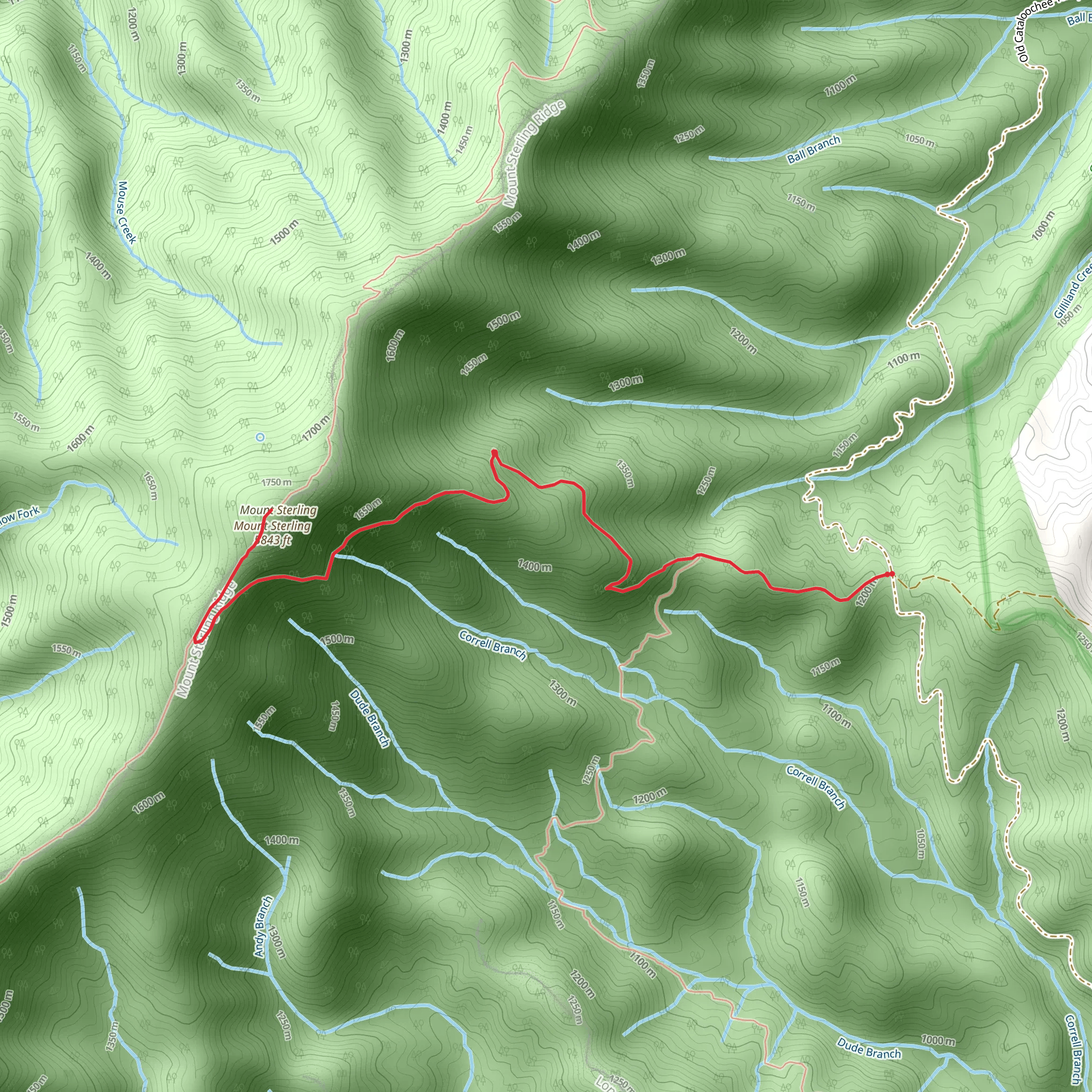 Mount Sterling via Mount Sterling Gap mobile static map