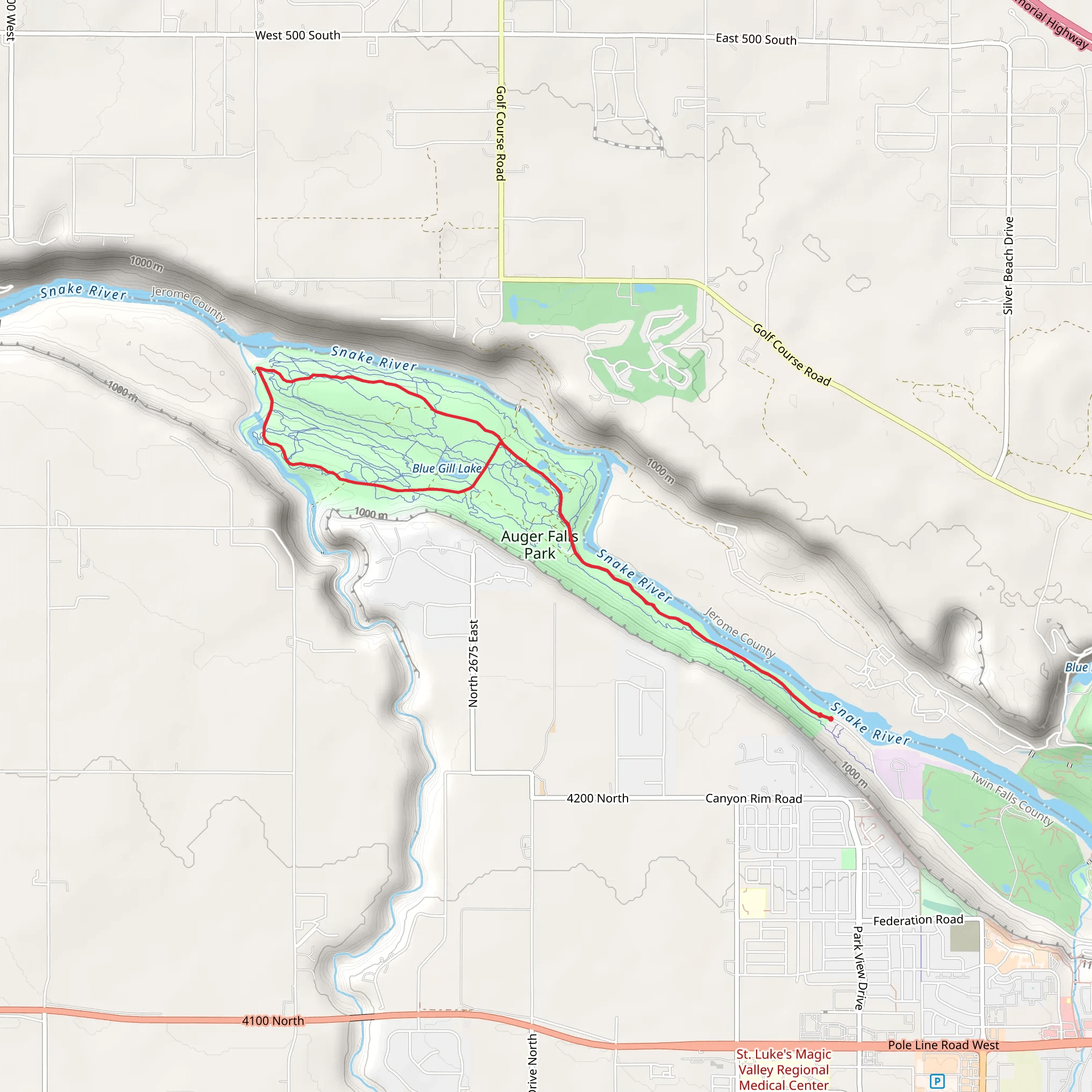 Blue Gill Lake and Snake River Loop mobile static map
