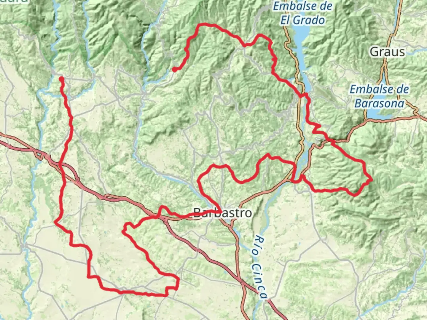 An image depicting the trail GR 45 - Somontano Trail and its surrounding area.