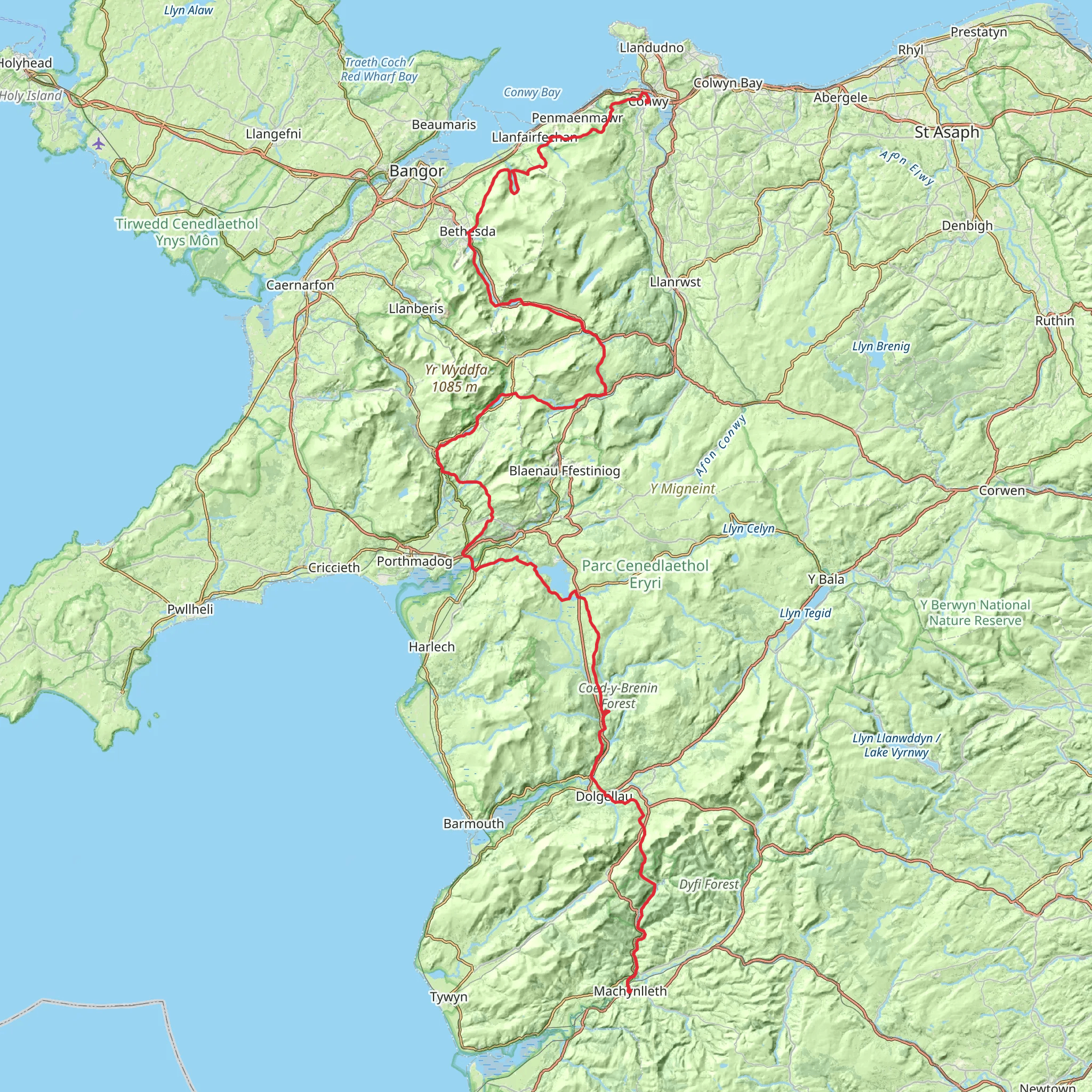 Snowdonia Way mobile static map