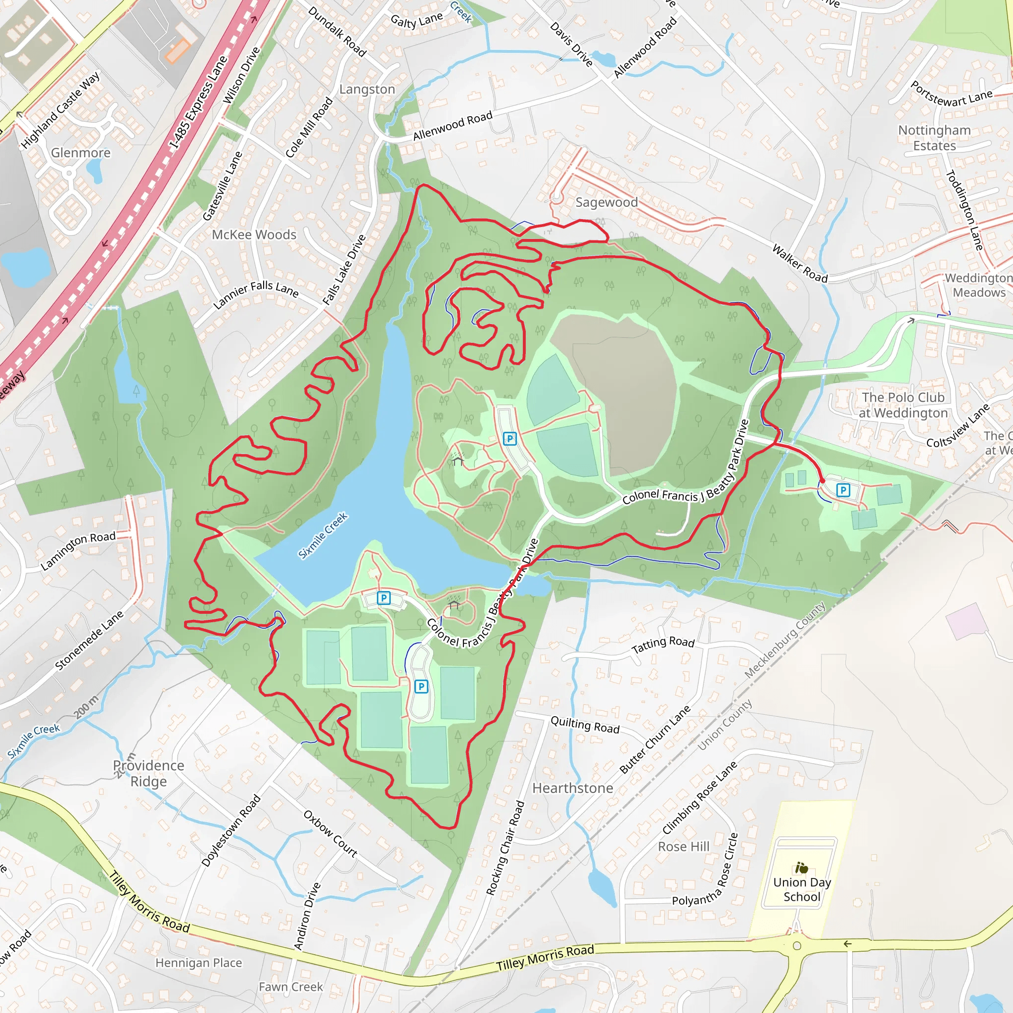 Colonel Francis J Beatty Park Loop mobile static map