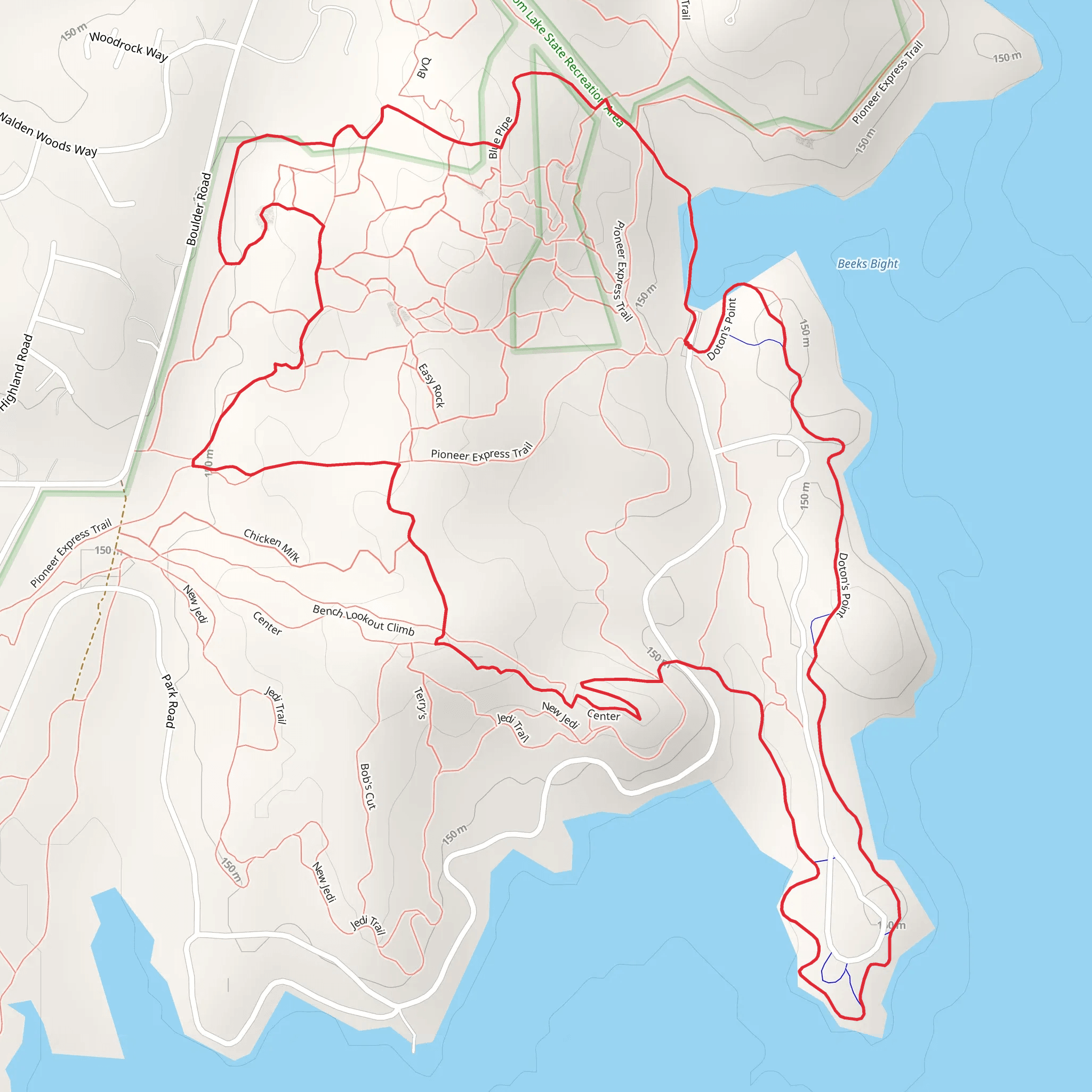 Doton's point and Pucker Rock Loop mobile static map