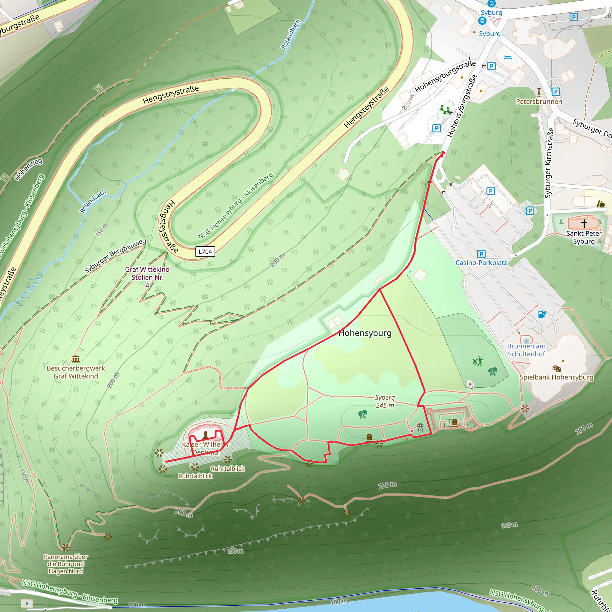Ruhrtalblick Loop via Ruhrhoehenweg mobile static map
