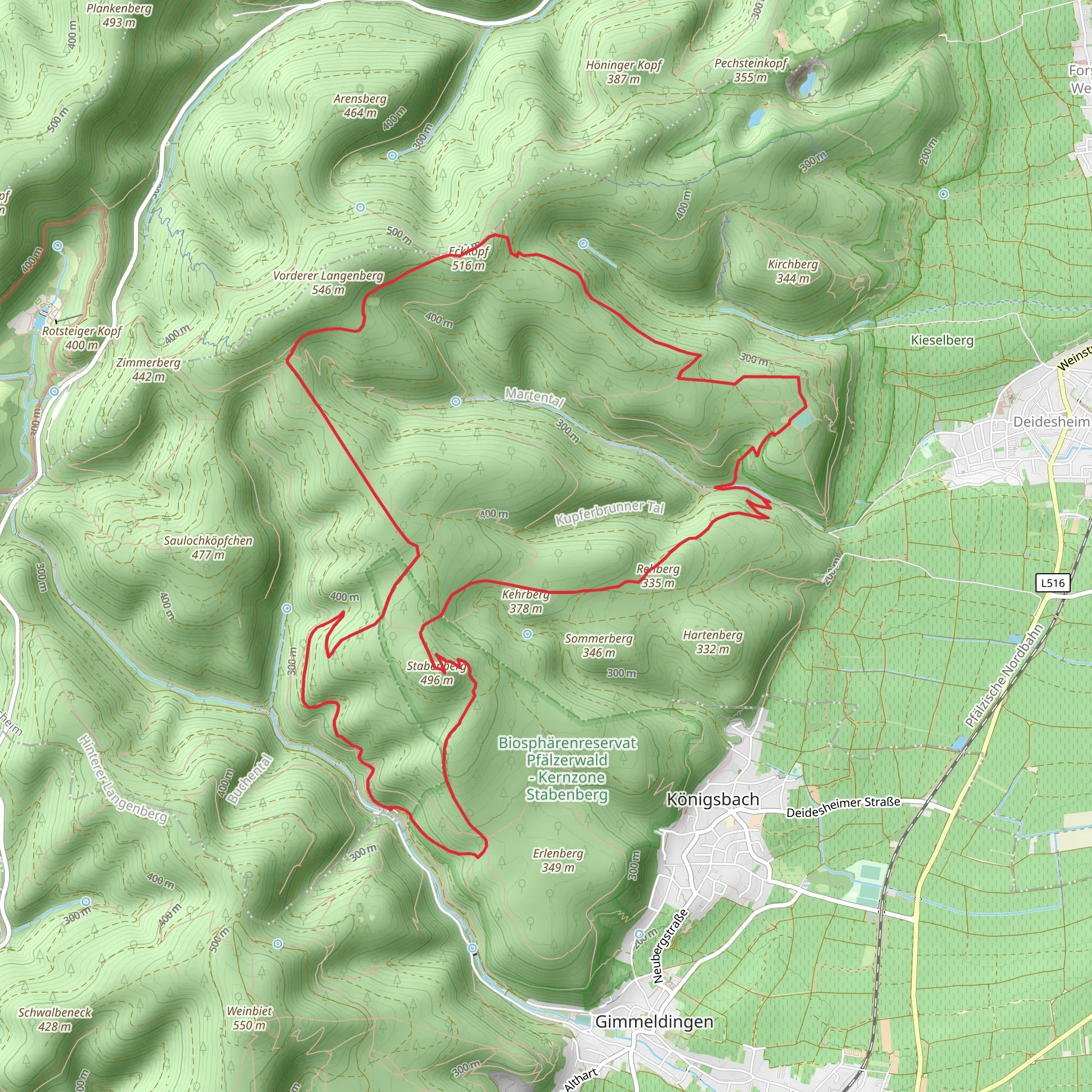 Eckkopf and Stabenberg Loop mobile static map