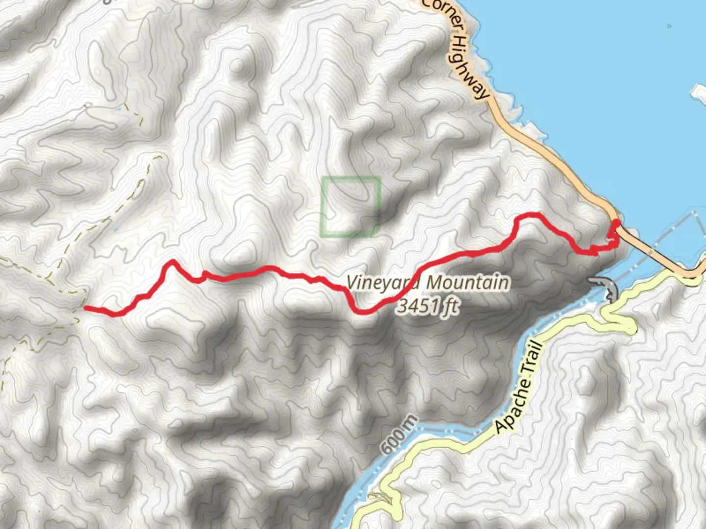 An image depicting the trail Arizona Trail from Theodore Roosevelt Dam and its surrounding area.